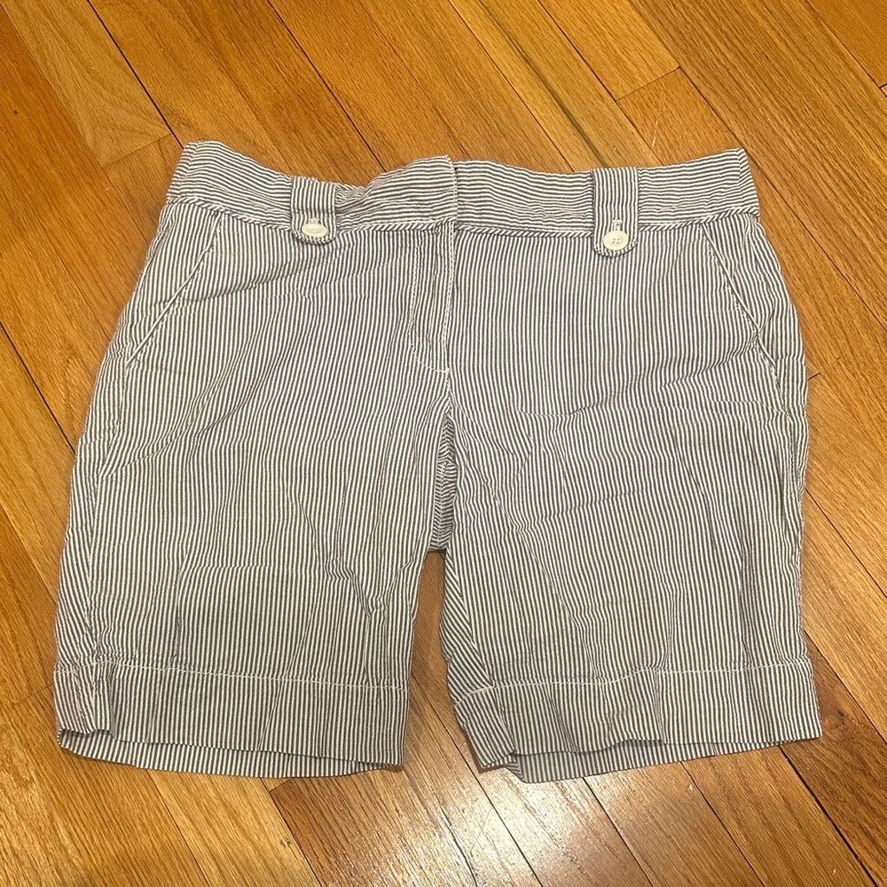 LOFT Black and White Striped Women's Bermudas